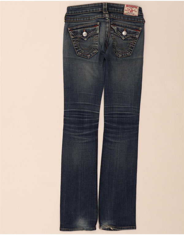 TRUE RELIGION Gerade Damenjeans W24 L32 Marineblaue Baumwolle