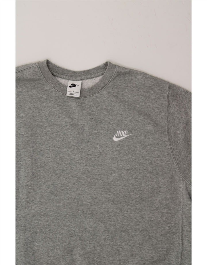 NIKE Herren-Sweatshirt-Pullover, groß, graue Baumwolle