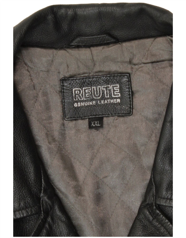 Vintage Herren Lederjacke UK 44 2XL Schwarzes Leder