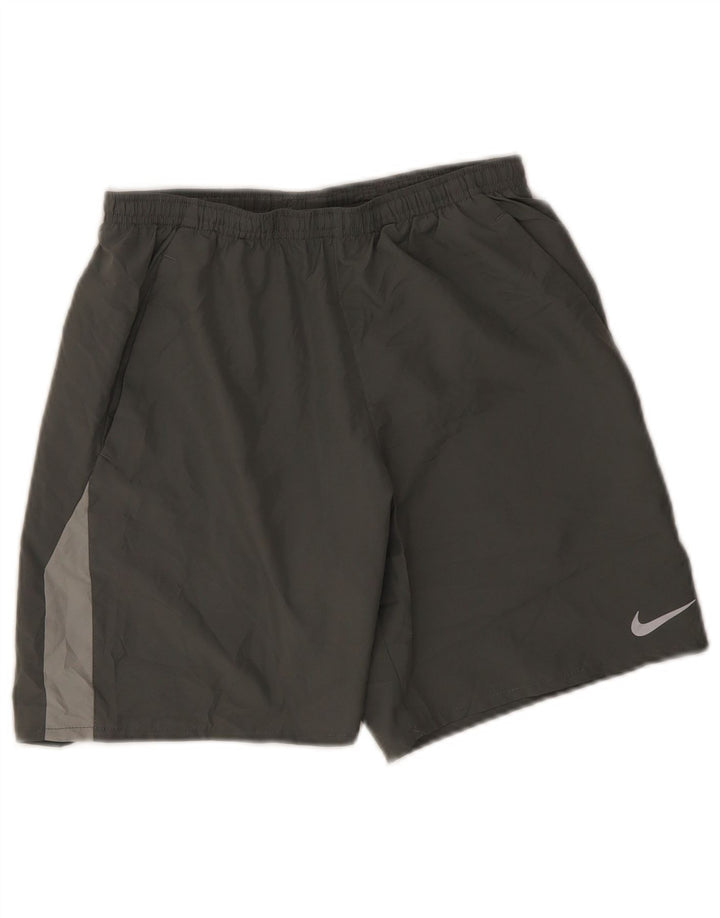 Nike Herren Dri Fit Sportshorts, klein, graues Farbblock-Polyester