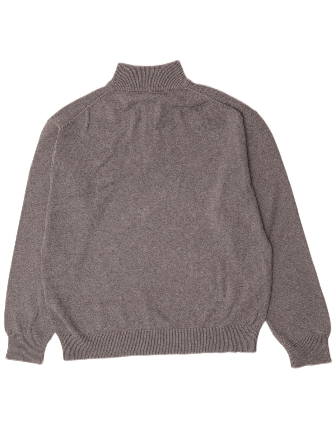 Gant Herren-Pullover mit Reißverschluss am Hals, 2XL, graue Baumwolle