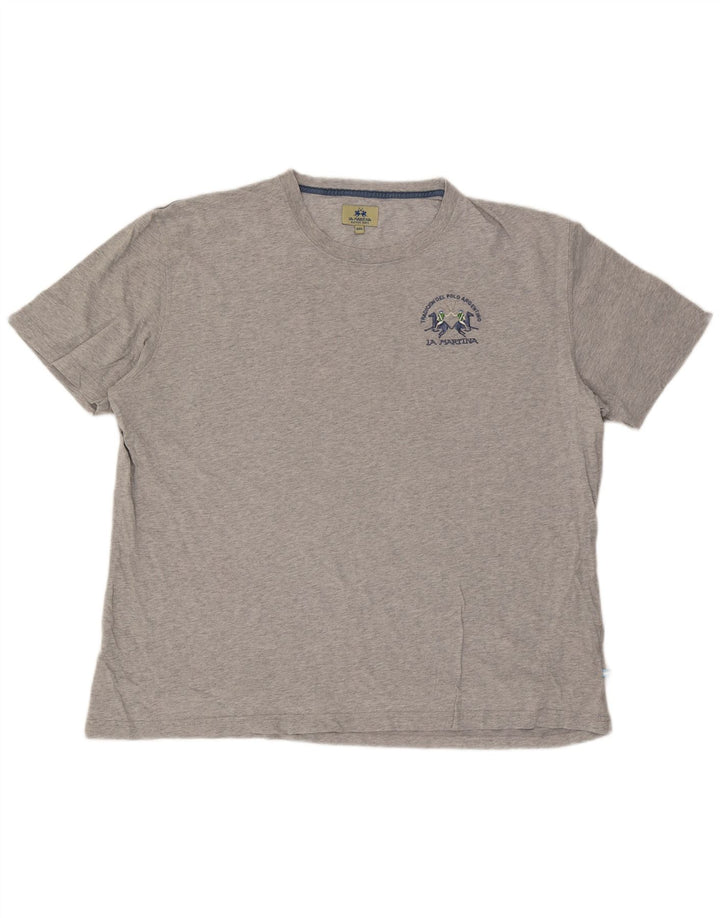 La Martina Herren T-Shirt Top 4XL Grau meliert