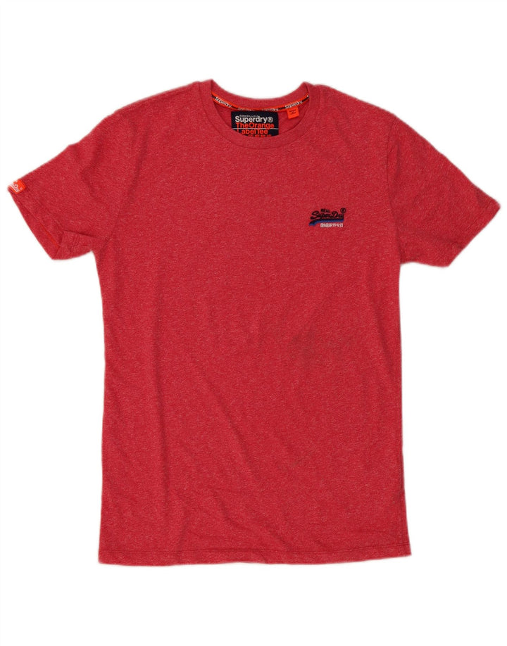 Superdry Herren T-Shirt Top Small aus roter Baumwolle