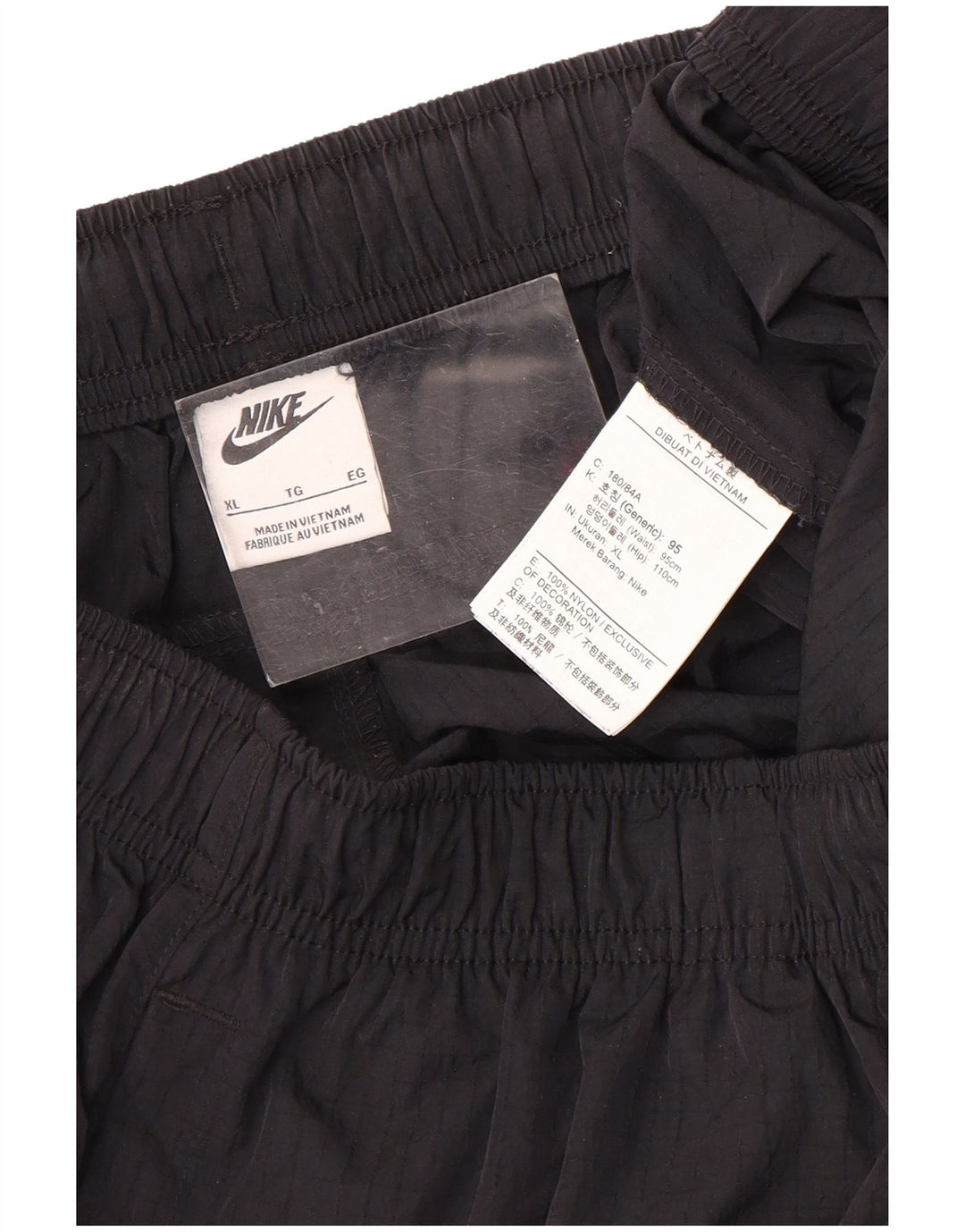Nike Herren Cargo-Trainingshose XL, schwarz kariertes Nylon