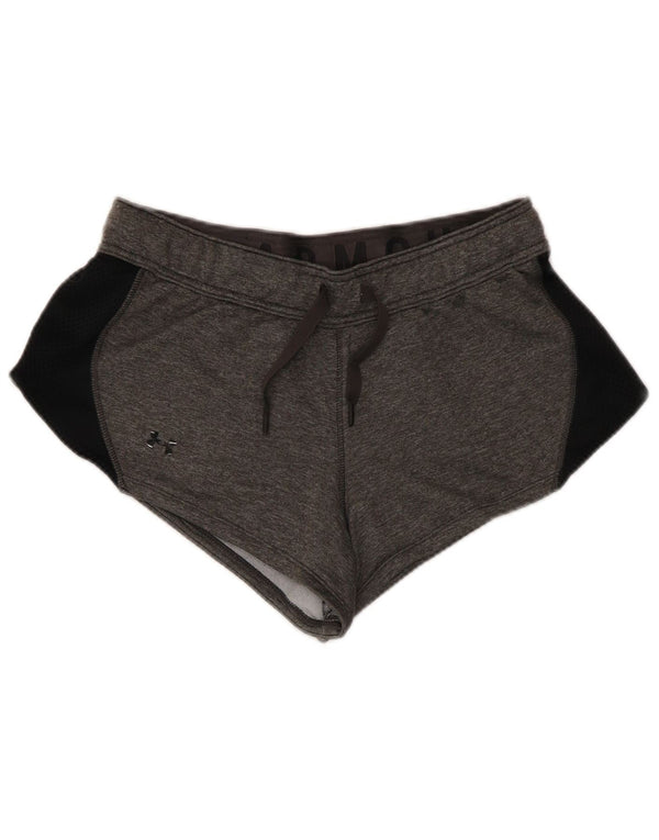 Under Armour Damen Sportshorts UK 14 Mittelgraues Colourblock-Polyester