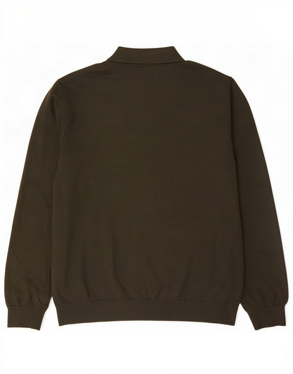 Marks & Spencer Mens Polo Neck Jumper Sweater XL Khaki Cotton