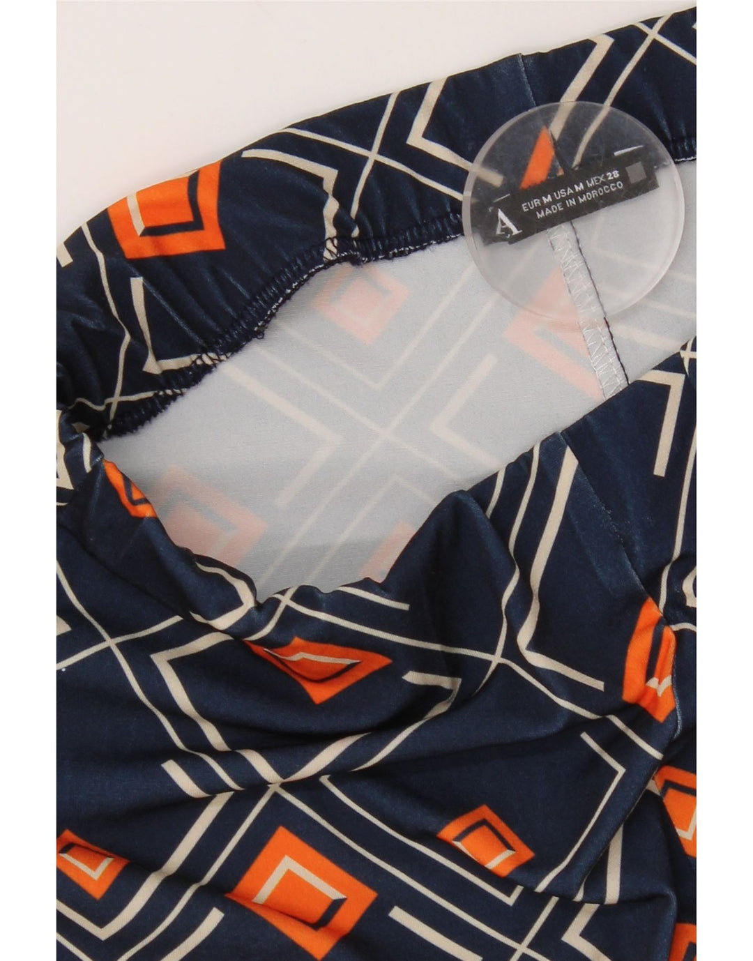 Zara Damen-Schlaghose, mittelgroß, W28, L32, Marineblau, geometrisch