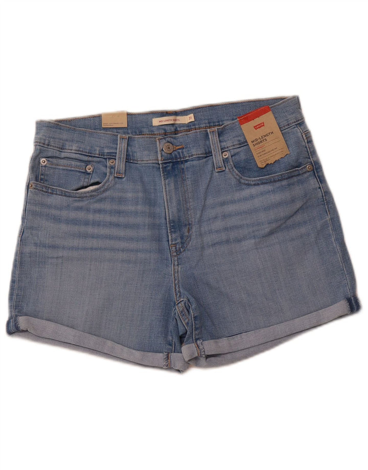 LEVI'S Damen-Jeansshorts mit mittelhohem Bund, US 12, Größe L, W31, blaue Baumwolle