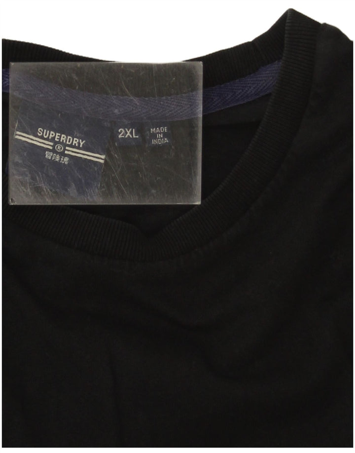 Superdry Herren Top Langarm 2XL Schwarz