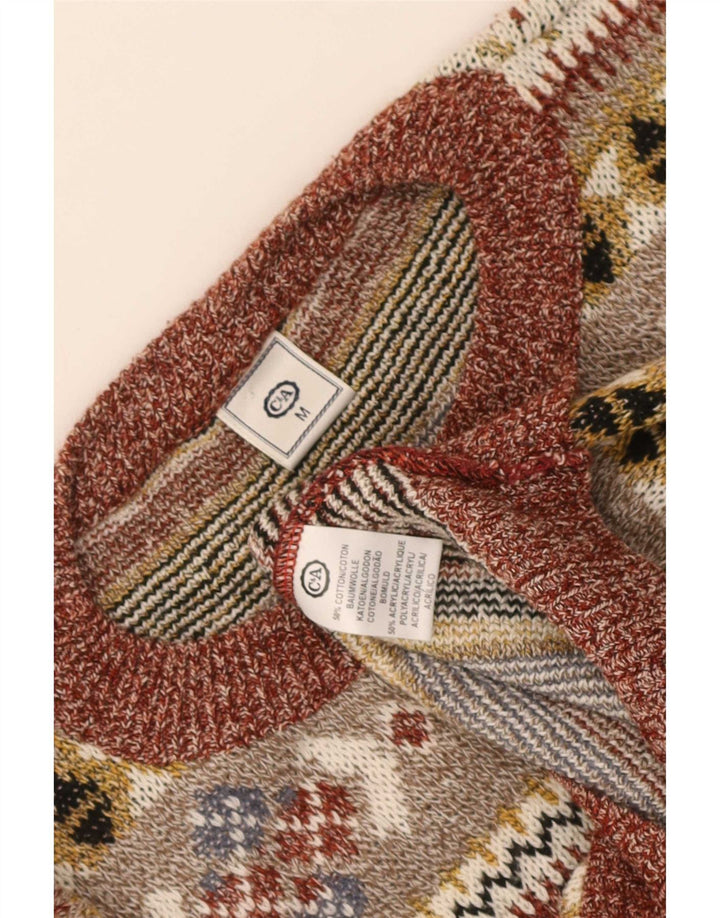 C & A Damen-Pullover mit Rundhalsausschnitt, Größe M, mehrfarbig, Fair Isle-Muster, UK 14