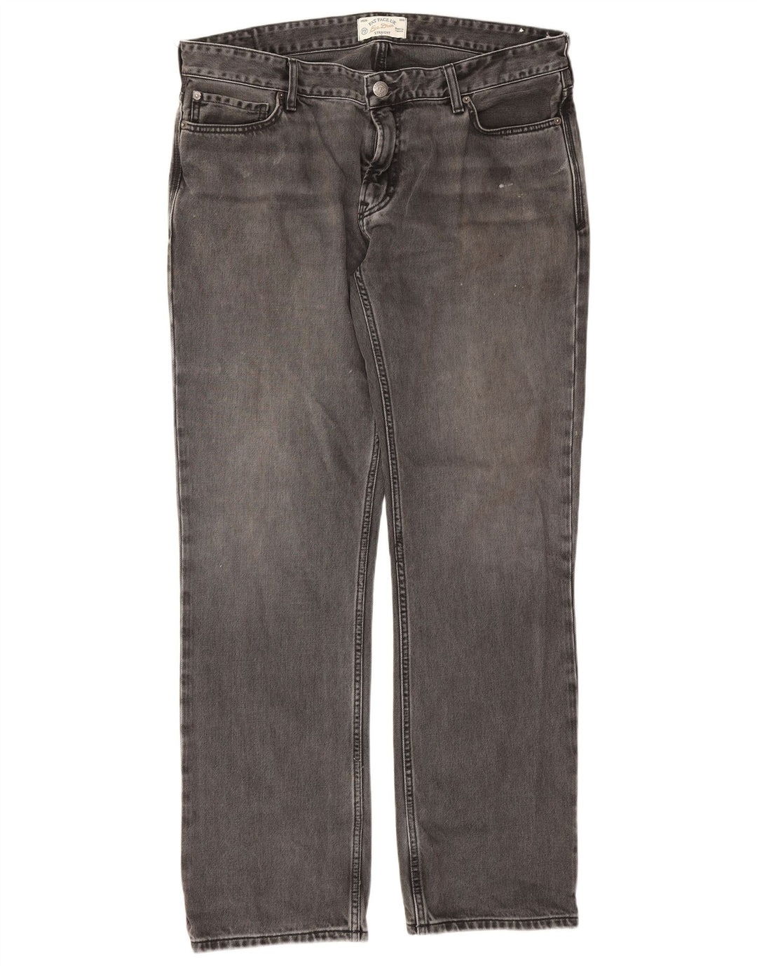 Fat Face Herren Straight Jeans W36 L32 Graue Baumwolle