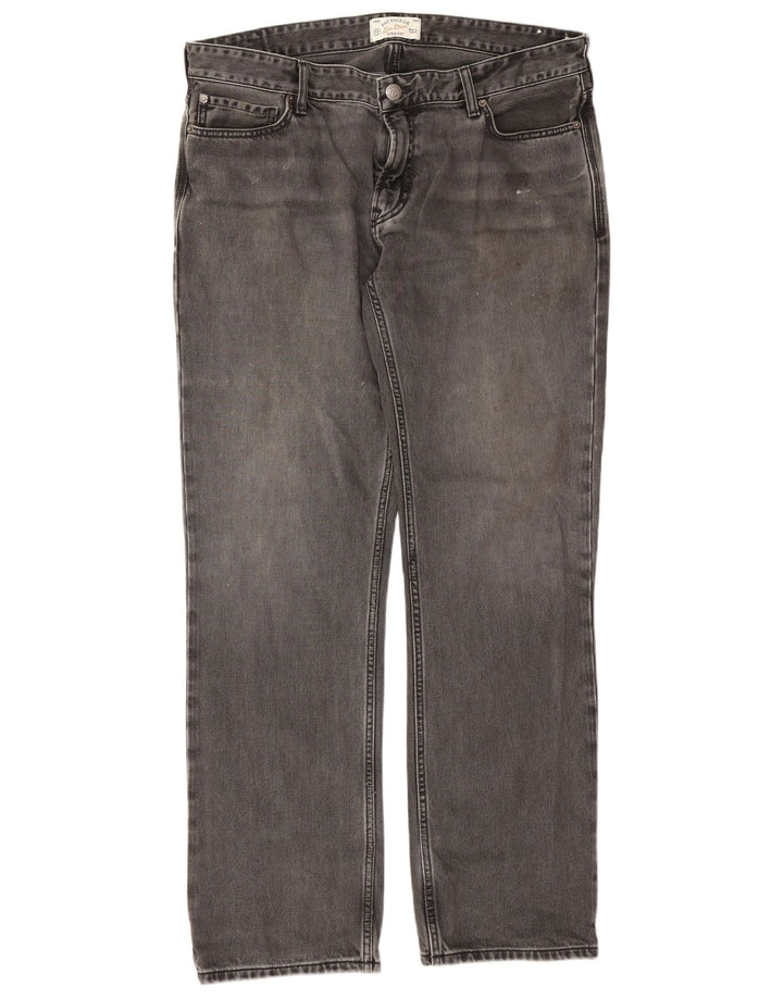 Fat Face Herren Straight Jeans W36 L32 Graue Baumwolle