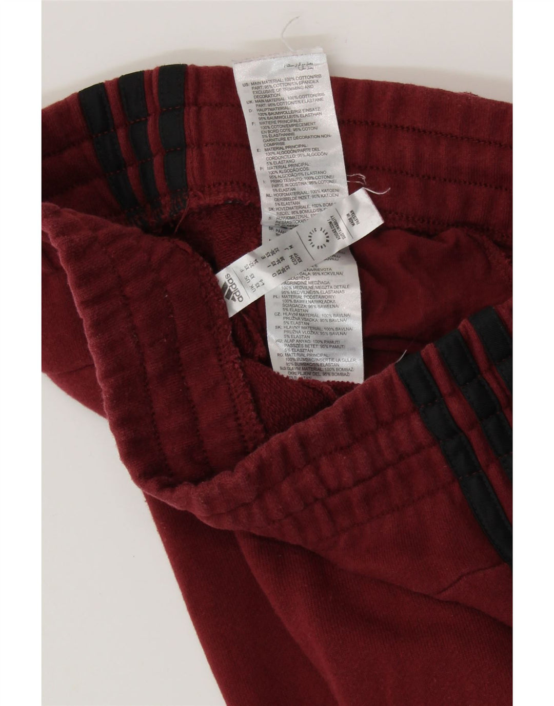 ADIDAS Damen Trainingshose Jogger UK 4/6 XS Burgund Baumwolle