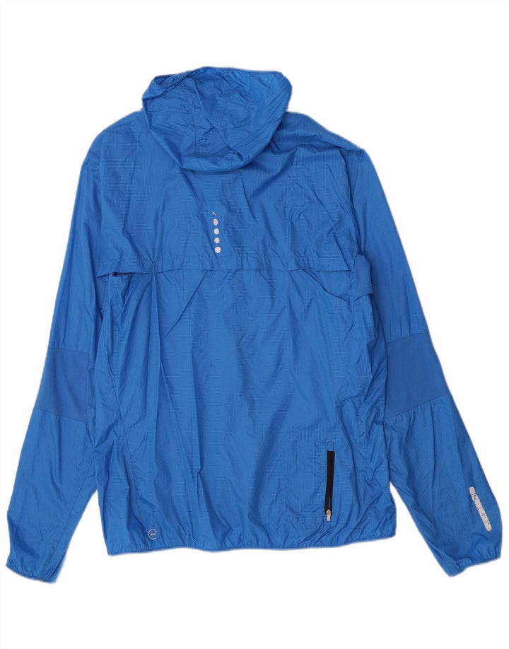 Puma Herren-Regenjacke mit Kapuze, UK 42, XL, blau kariertes Nylon