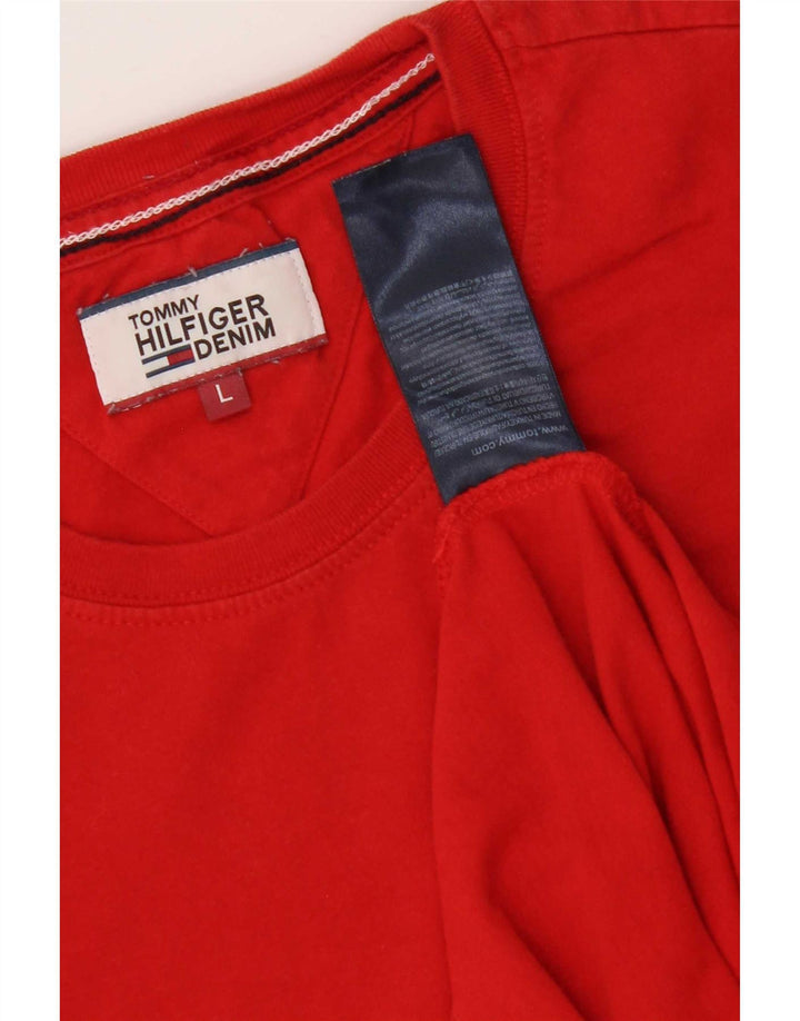 Tommy Hilfiger Herren T-Shirt Top Große rote Baumwolle
