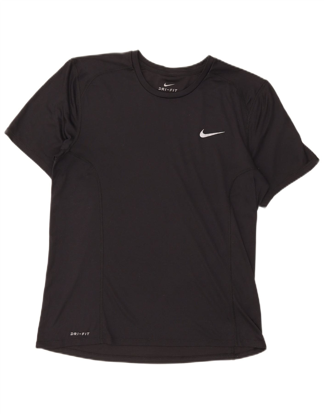 Nike Damen Dri Fit T-Shirt Top UK 14 Large Schwarz