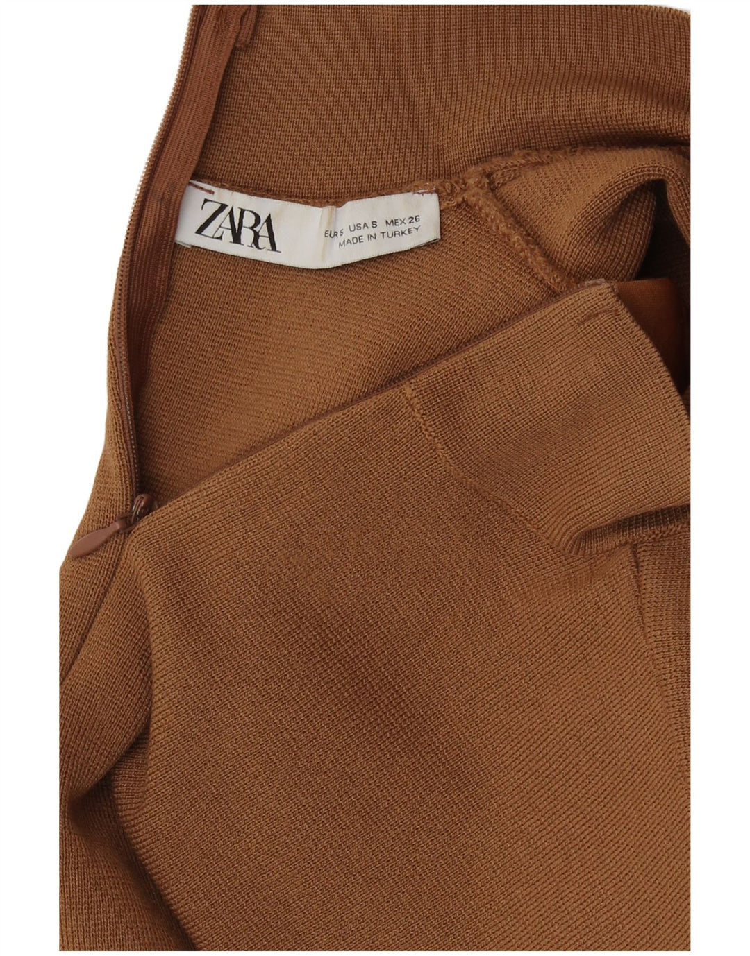 Zara Damen Crop Bluse Top UK 8 Small Braune Viskose