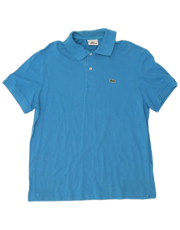 Lacoste Herren-Poloshirt, Größe 5, groß, blaue Baumwolle