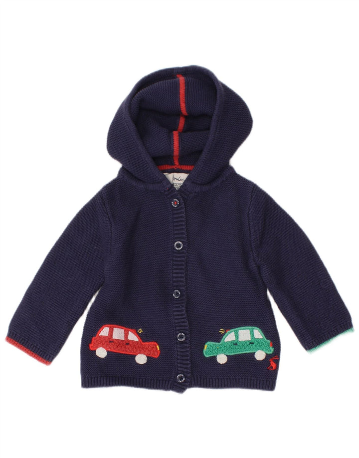 JOULES Baby-Mädchen-Cardigan mit Kapuze und Grafik, 3–6 Monate, Marineblau