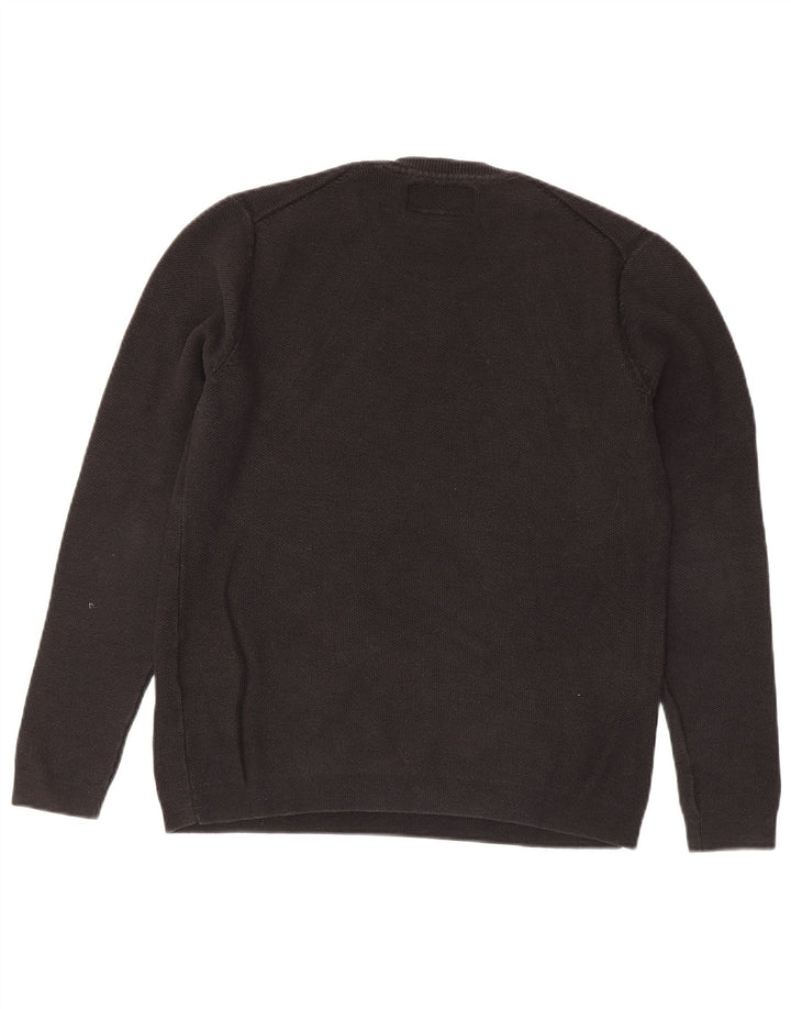 Superdry Damen-Pullover mit Rundhalsausschnitt, UK 14, mittelschwarz, Baumwolle