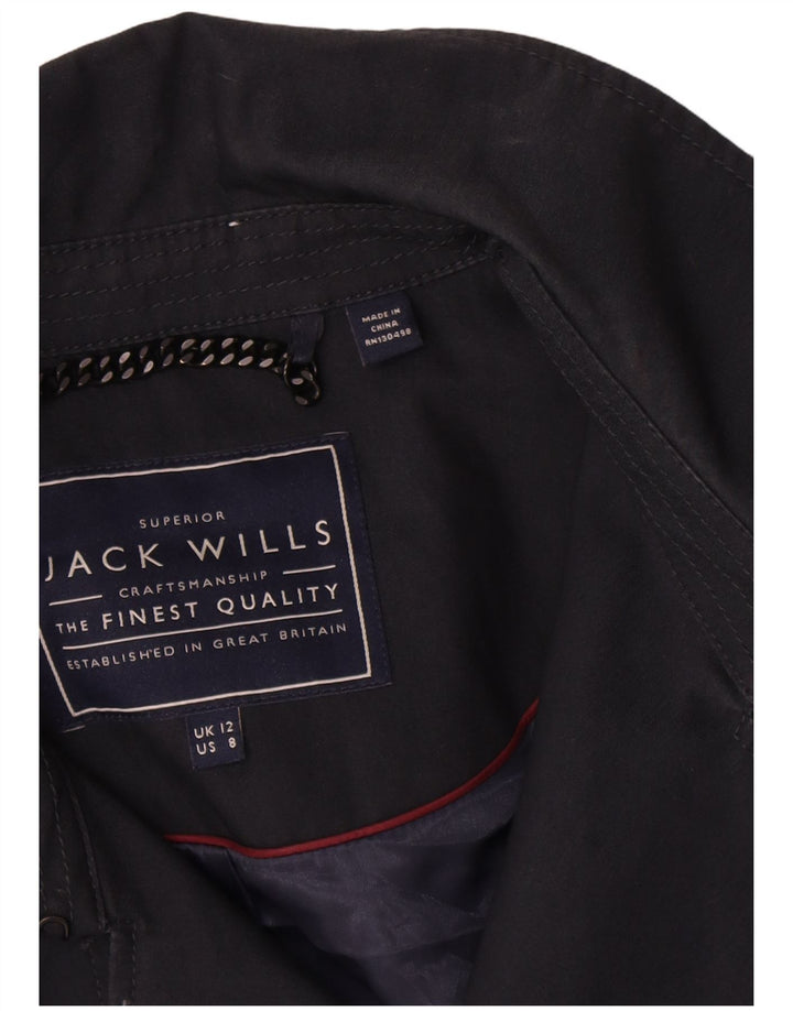 Jack Wills Damen Trenchcoat UK 12 Mittelblaue Baumwolle