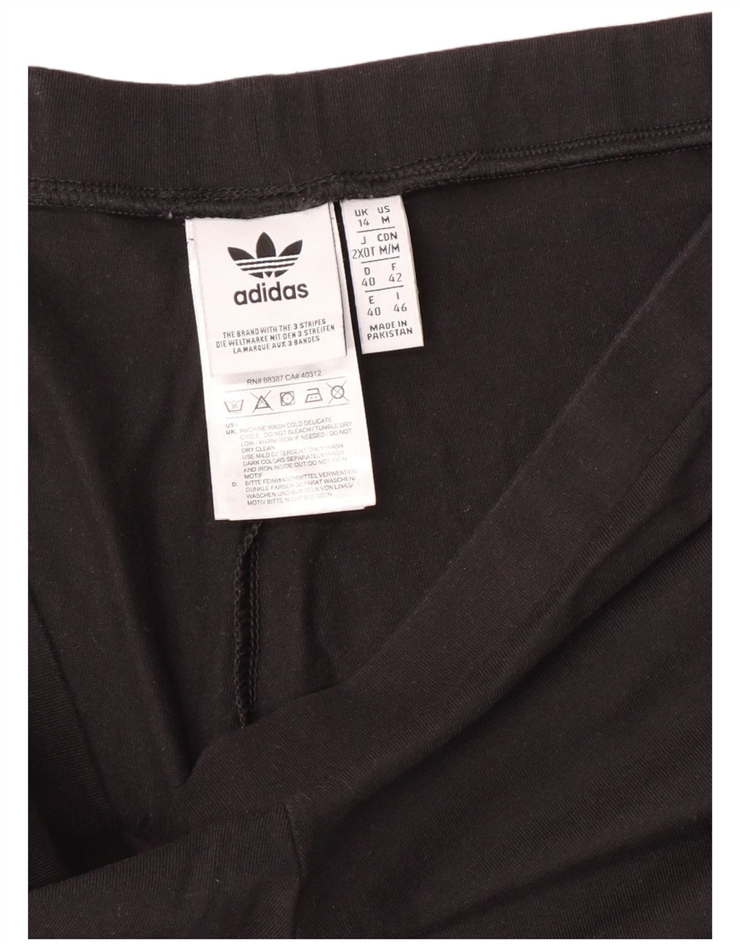 Adidas Damen Leggings UK 14 Medium Schwarz Baumwolle