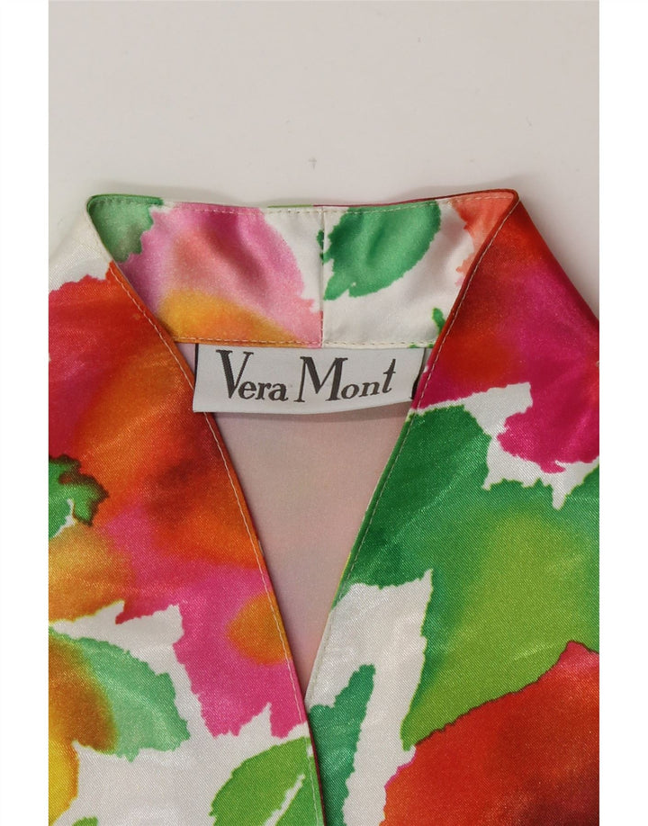Durchsichtige Damen-Hemdbluse von Vera Mont, Größe M, mehrfarbig, Blumenmuster, UK 12
