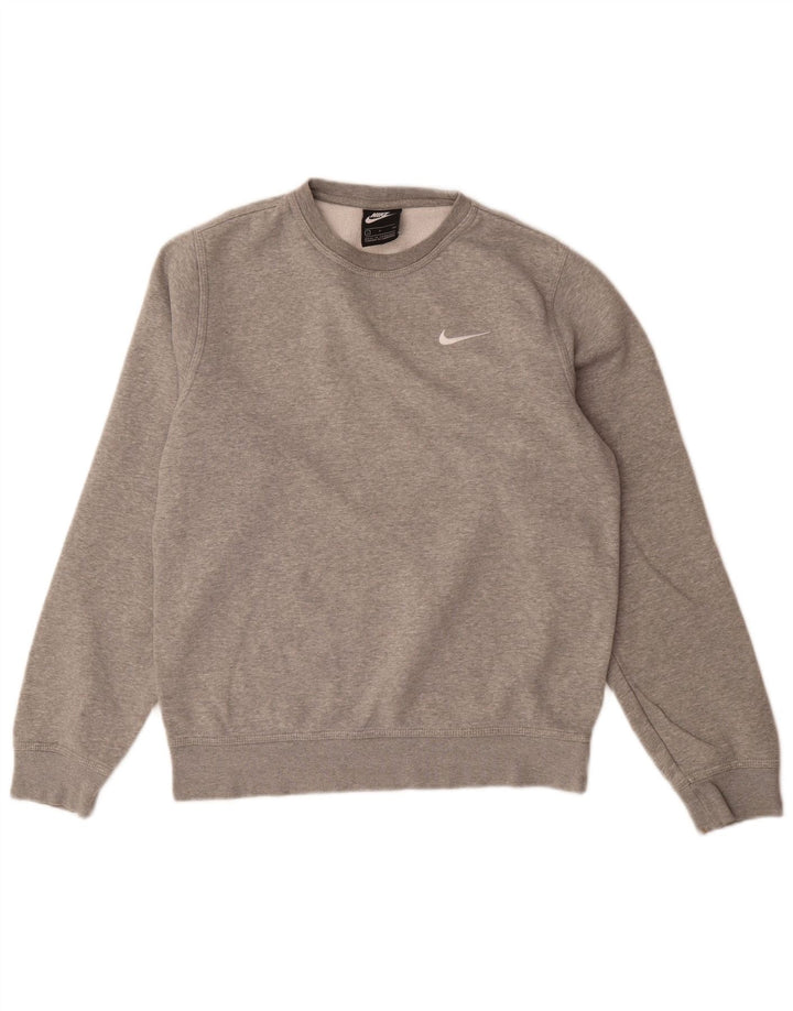 Nike Herren-Sweatshirt-Pullover, klein, grau gefleckte Baumwolle