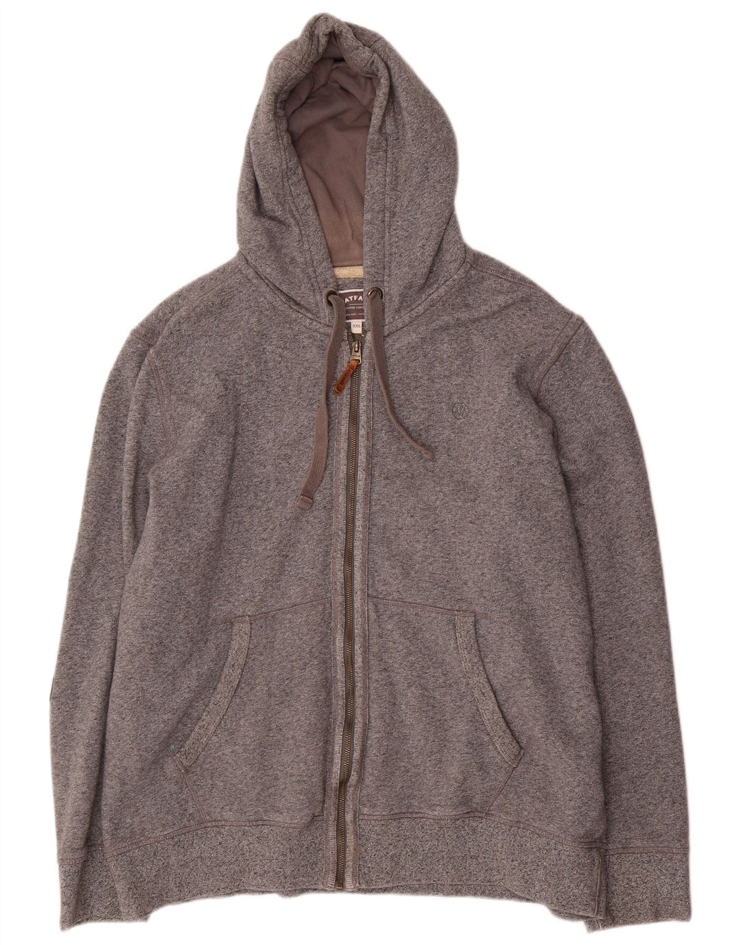 Fat Face Herren-Kapuzenpullover mit Reißverschluss, 2XL, graue Baumwolle