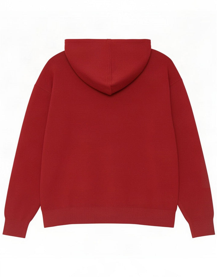 Massimo Dutti Herren Kapuzenpullover Pullover Kleine rote Baumwolle