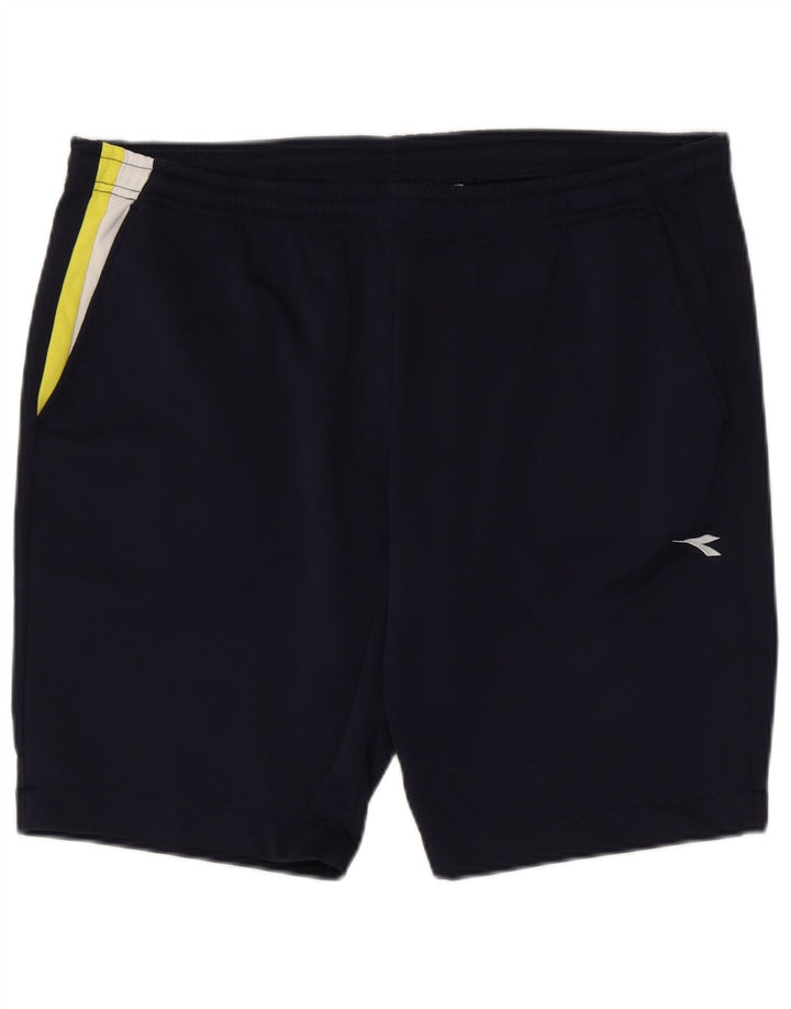 Diadora Herren Sportshorts XL Marineblaues Colourblock-Polyester