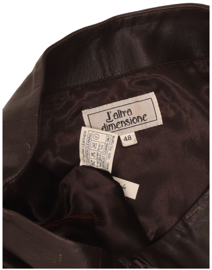 Vintage Damen Lederrock IT 48 XL W36 Braunes Leder