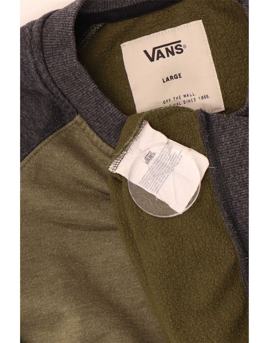 Vans Herren-Sweatshirt, Pullover, groß, Khaki, Colourblock-Baumwolle