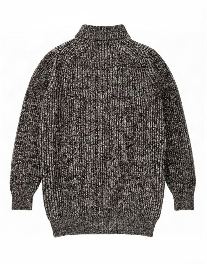 Langer Rollkragenpullover für Damen von Zara, Gr. 14, Mittelgrau meliert