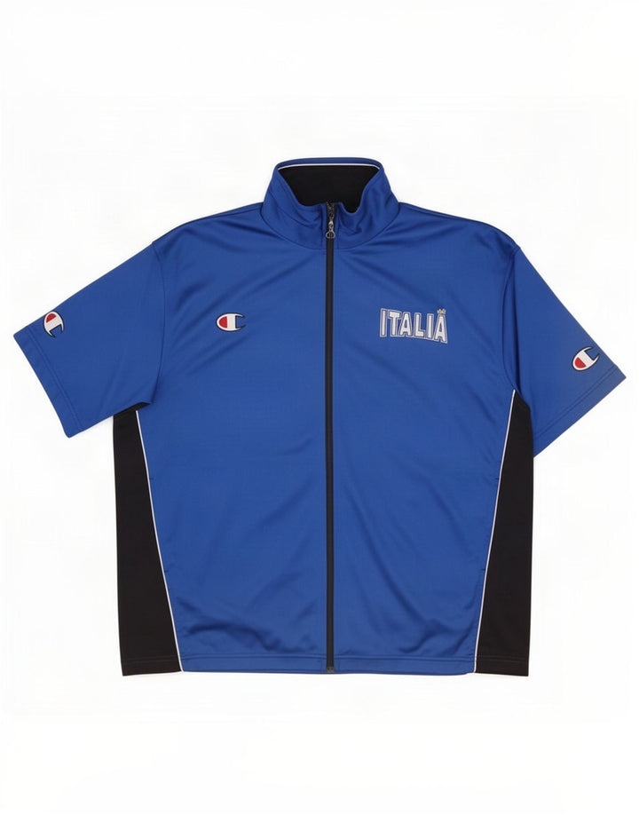 Champion Herren Italia Graphic Trainingsanzug Top Jacke Mittelblau Farbblock