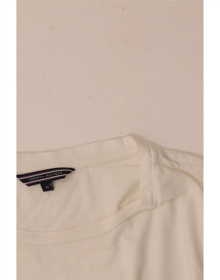 Tommy Hilfiger Damen Crop Graphic T-Shirt Top UK 12 Mittelweiß