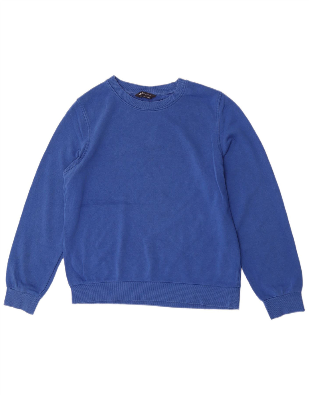 Marks & Spencer Damen Sweatshirt Pullover UK 12 Mittelblaue Baumwolle