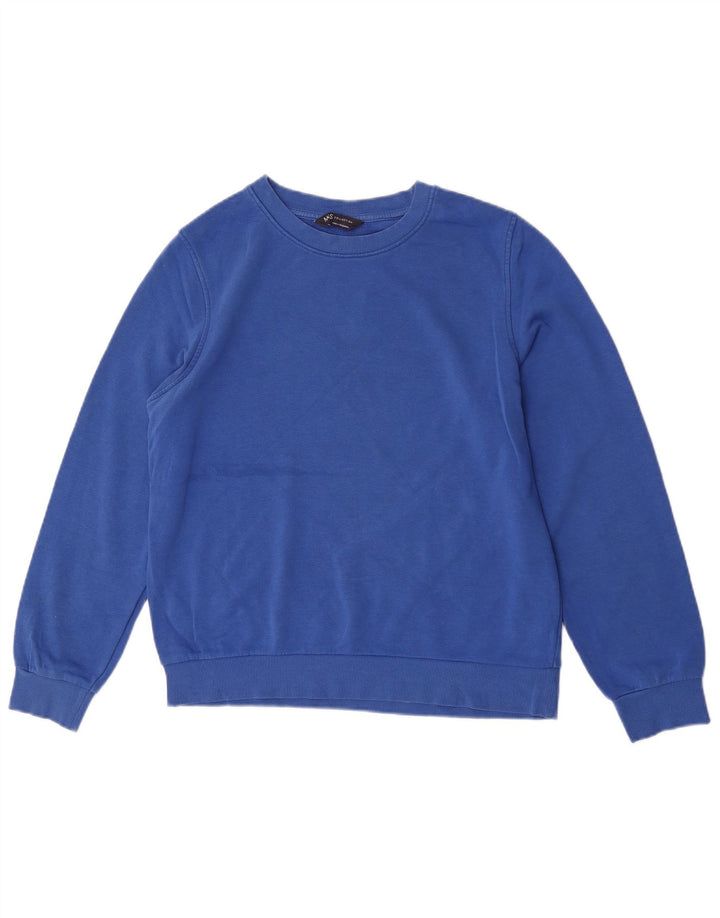 Marks & Spencer Damen Sweatshirt Pullover UK 12 Mittelblaue Baumwolle