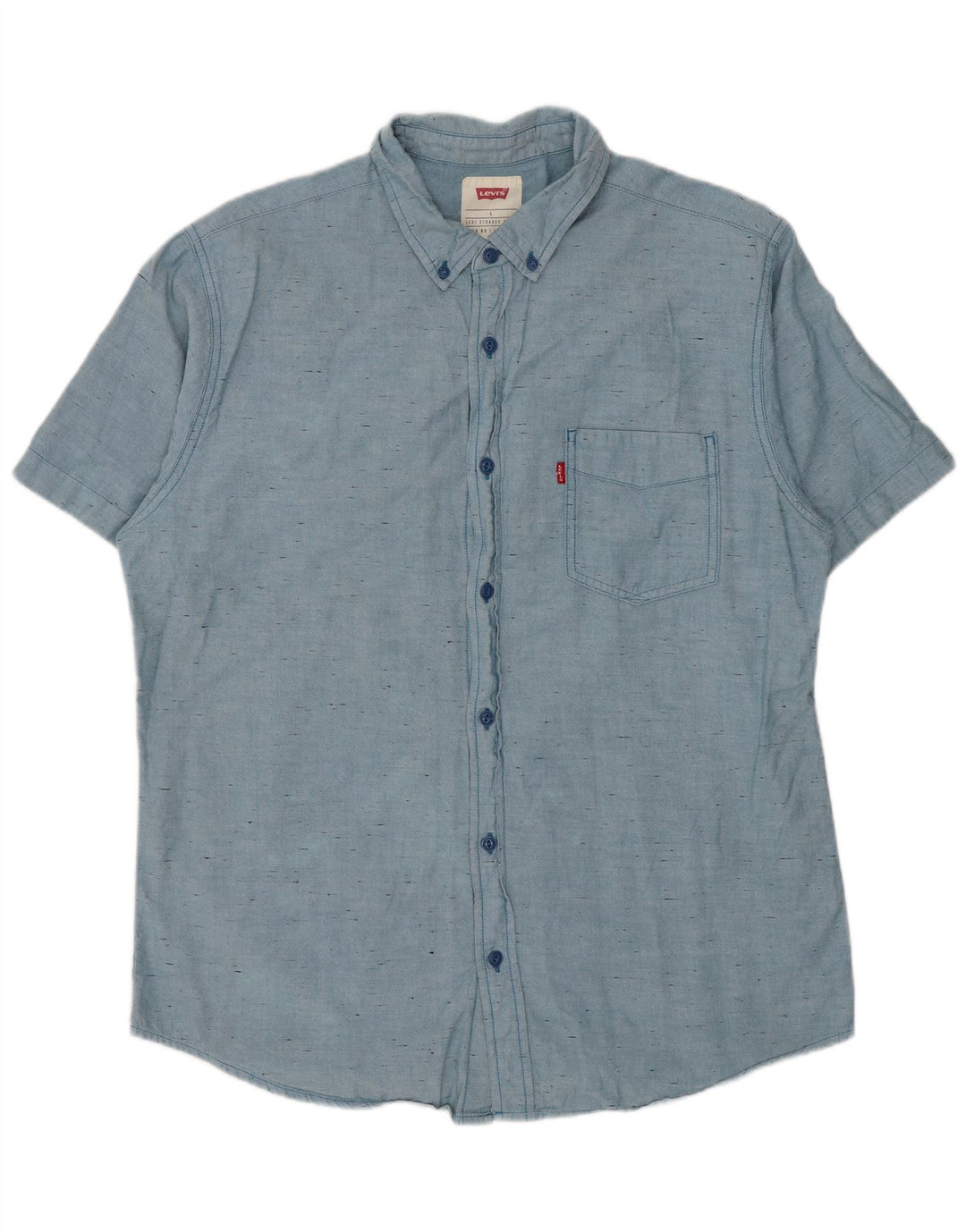 Levi's Herren-Kurzarmhemd, groß, blau gefleckte Baumwolle