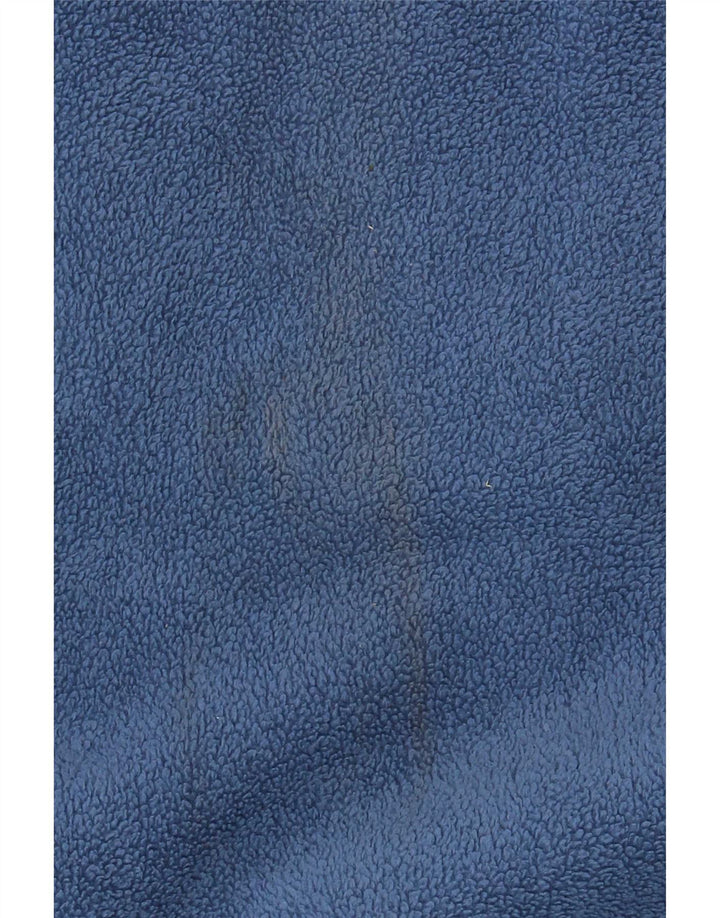 Vintage Herren-Fleecepullover mit Reißverschluss am Hals, mittelblaues Polyester