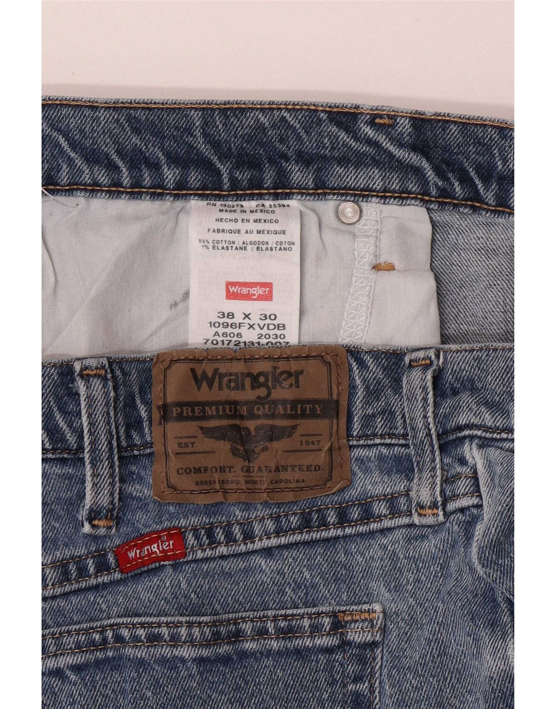 Wrangler Herren Straight Jeans W38 L30 Blaue Baumwolle