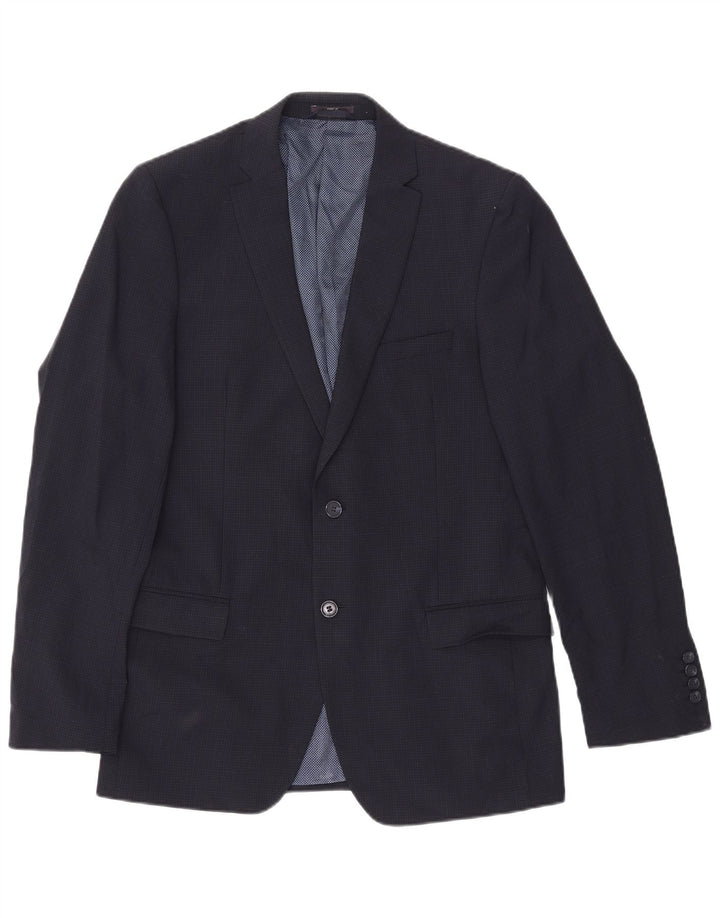 Marks & Spencer Herren-Blazer mit 2 Knöpfen, Gr. 40, Marineblau, kariert