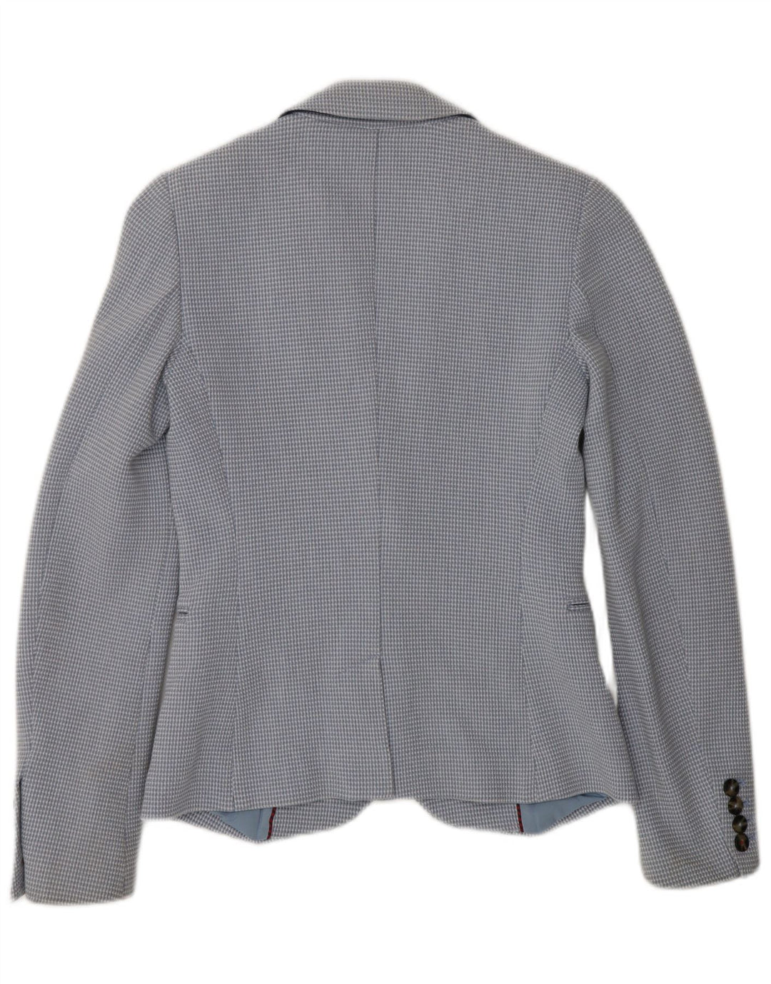 TOMMY HILFIGER Damen 2-Knopf-Blazerjacke US 2 XS blau karierte Baumwolle