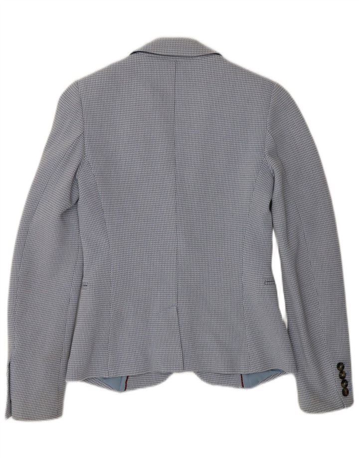 TOMMY HILFIGER Damen 2-Knopf-Blazerjacke US 2 XS blau karierte Baumwolle