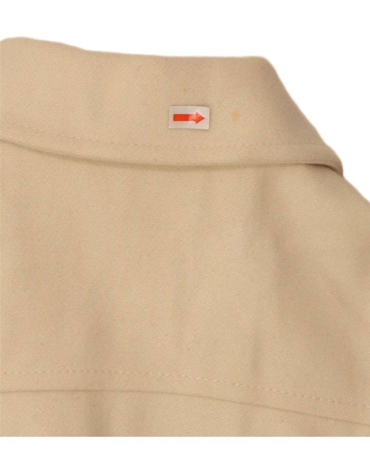 Benetton Damen Zweireihiger Mantel IT 40 Small Beige Wolle