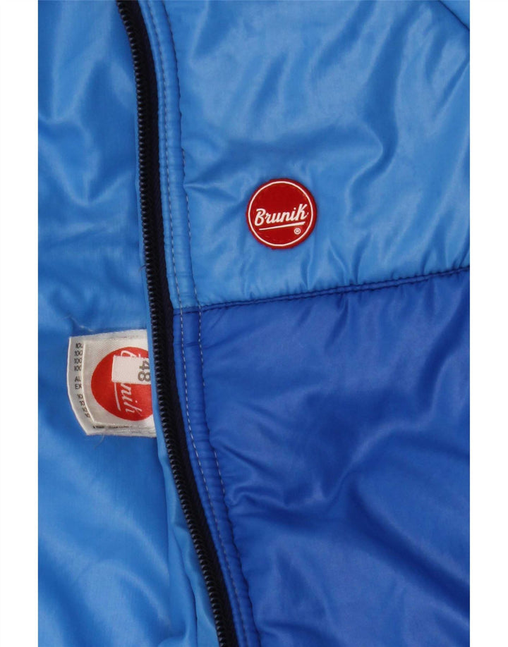 Brunik Damen Wattierte Jacke IT 48 XL Blau Colourblock Polyamid