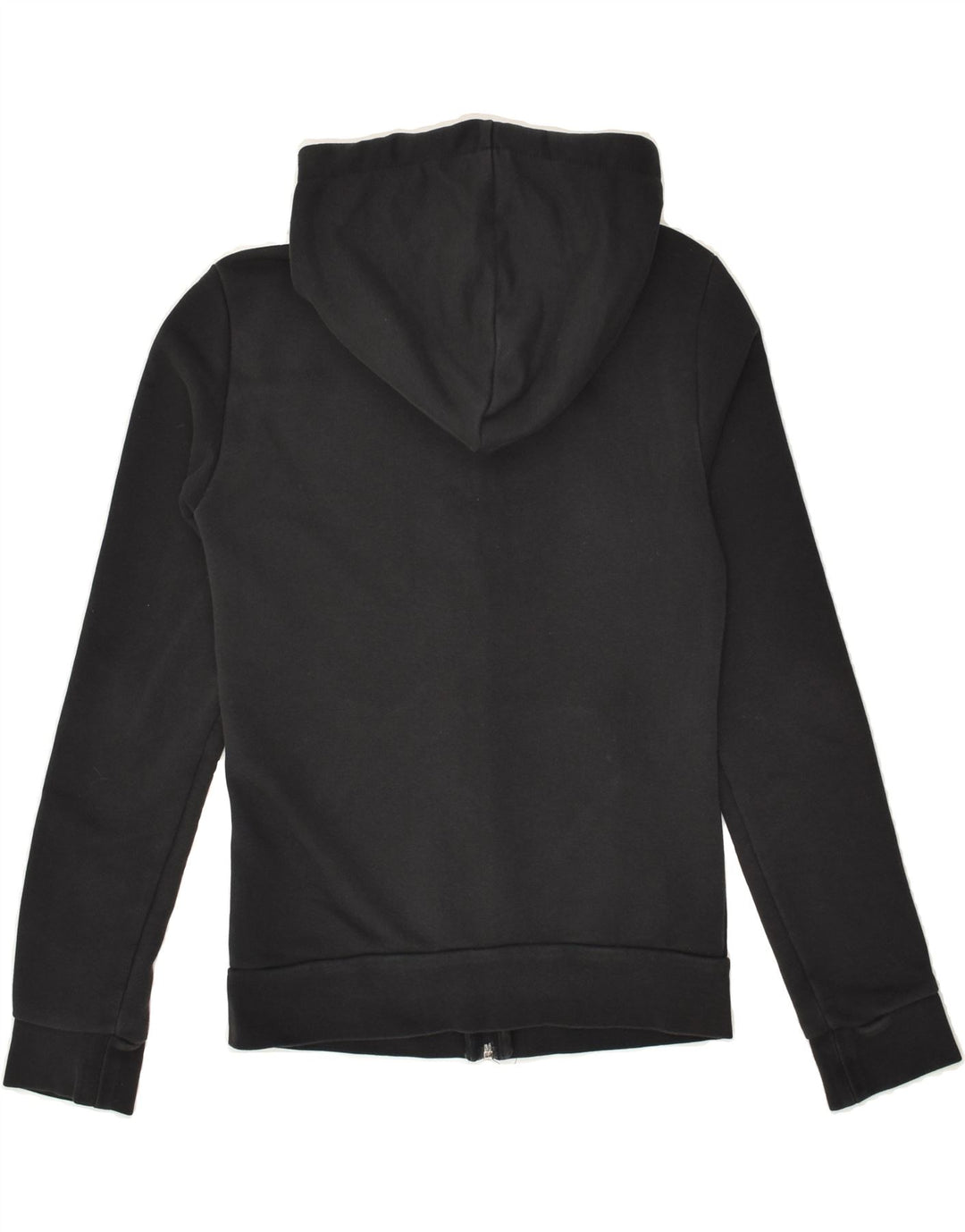 ADIDAS Womens Zip Hoodie Sweater UK 0/2 2XS Black Cotton | Vintage Adidas | Thrift | Second-Hand Adidas | Used Clothing | Messina Hembry 