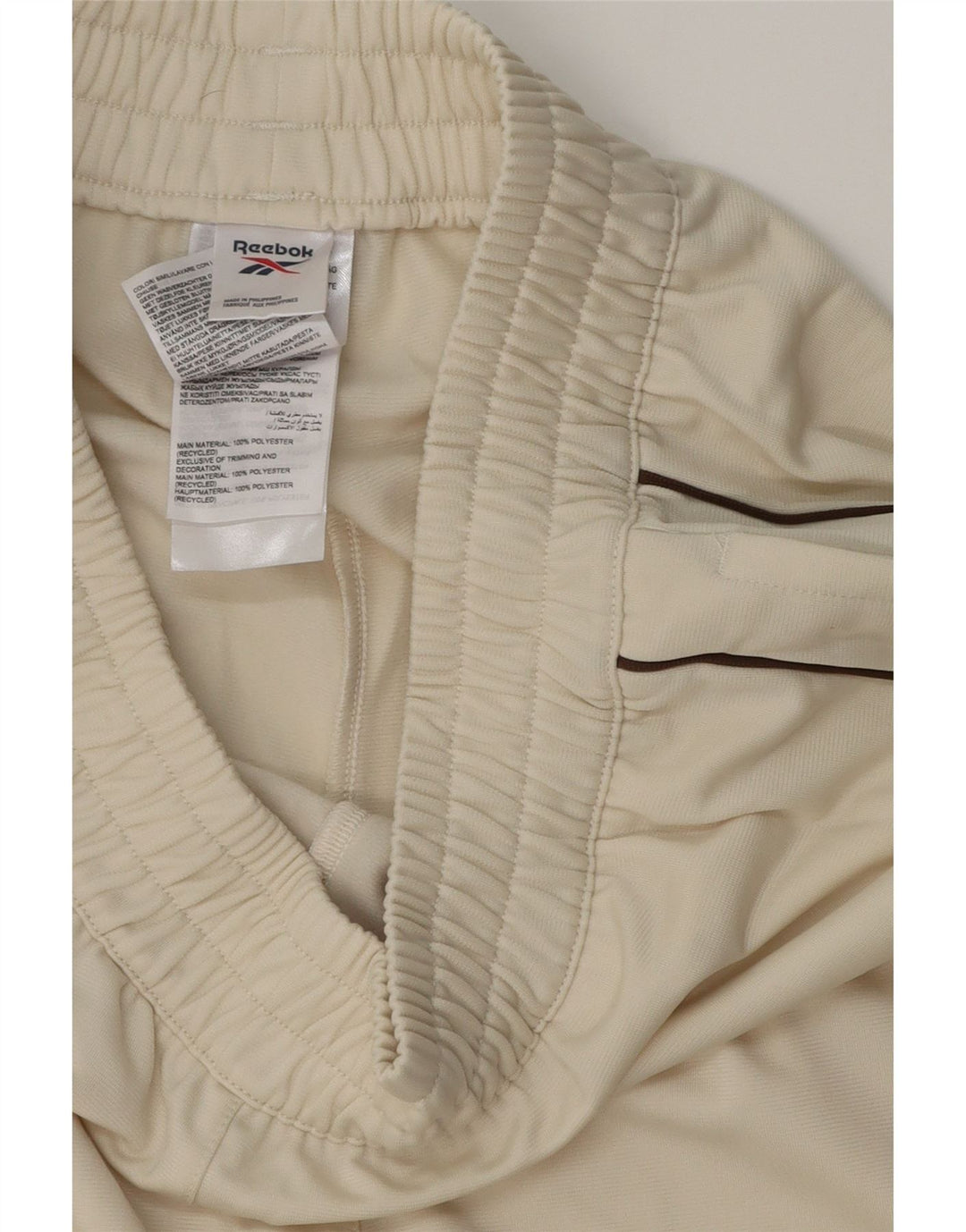 REEBOK Damen Trainingshose UK 10 Small Beige Polyester