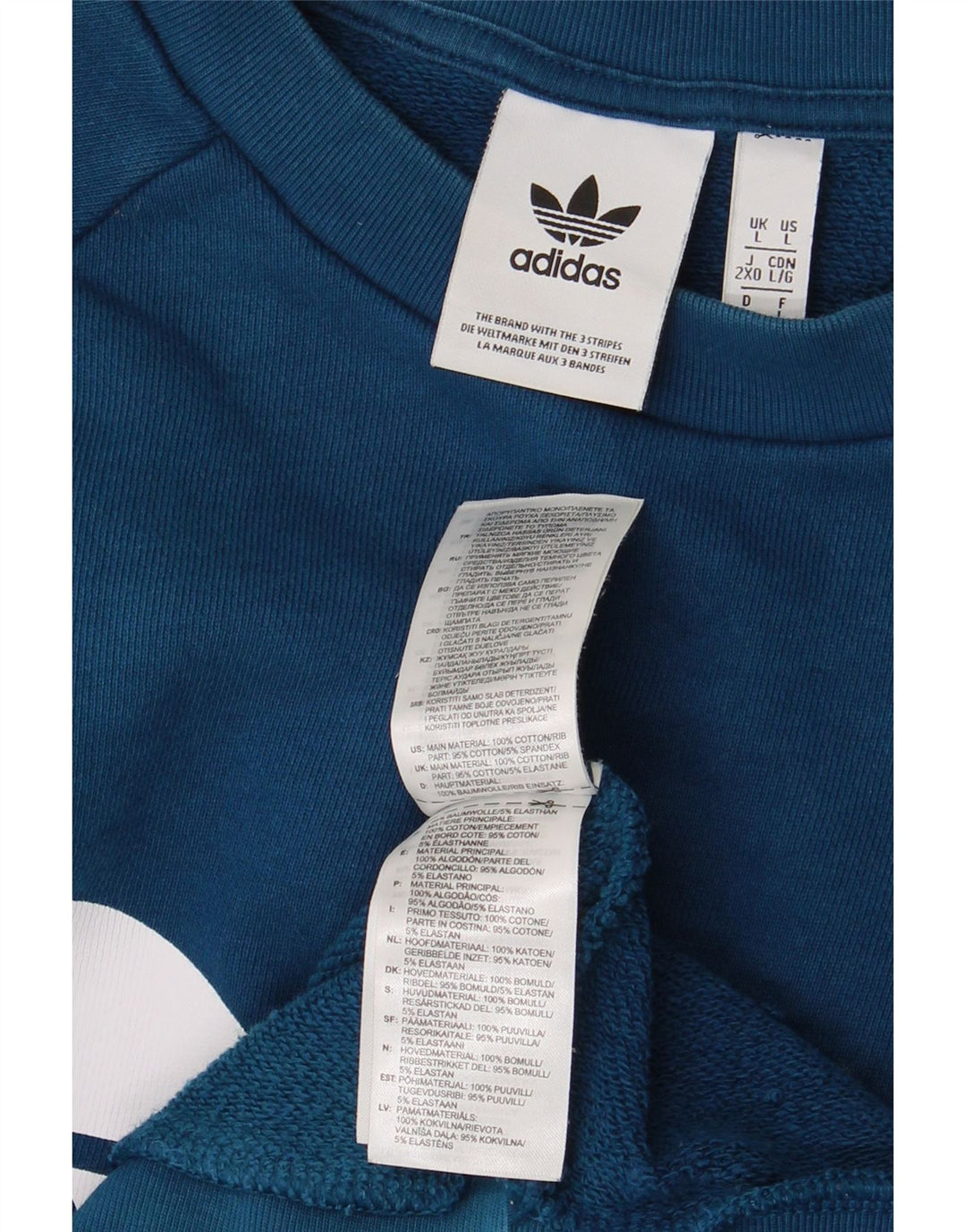 ADIDAS Herren Grafik-Sweatshirt-Pullover, große blaue Baumwolle