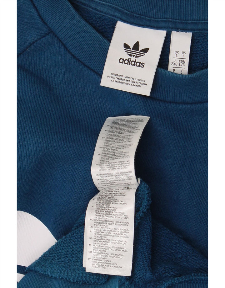 ADIDAS Herren Grafik-Sweatshirt-Pullover, große blaue Baumwolle